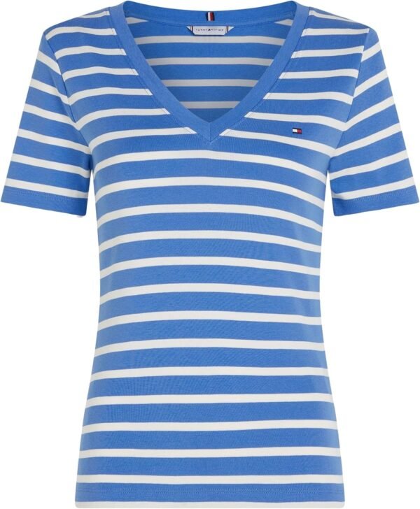 Tommy Hilfiger T-Shirt Manches Courtes Femme New Slim Cody Col en V – Image 5