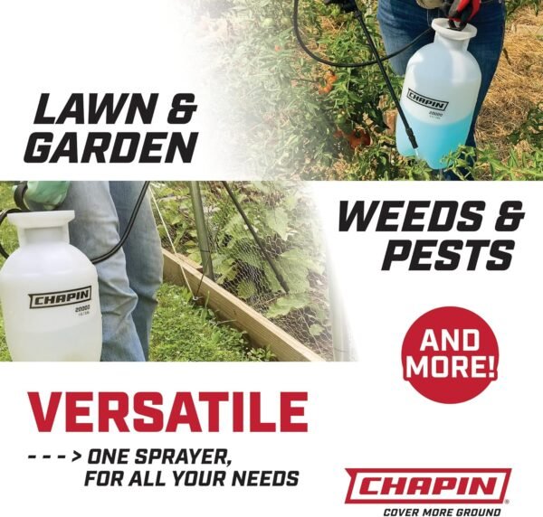 Chapin 20000 Pulvérisateur à Pression fabriqué aux États-Unis pour pelouse et Jardin, en polypropylène, pour pulvérisation de Plantes, arrosage du Jardin, Mauvaises Herbes et parasites, 3,8 l, Blanc – Image 6