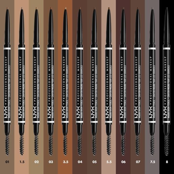 NYX Professional Makeup Crayon à Sourcils Micro Brow Pencil, Crayon Ultra-Fin Double-Embout avec Mine Rétractable et Goupillon, Teinte : Taupe (01) – Image 5