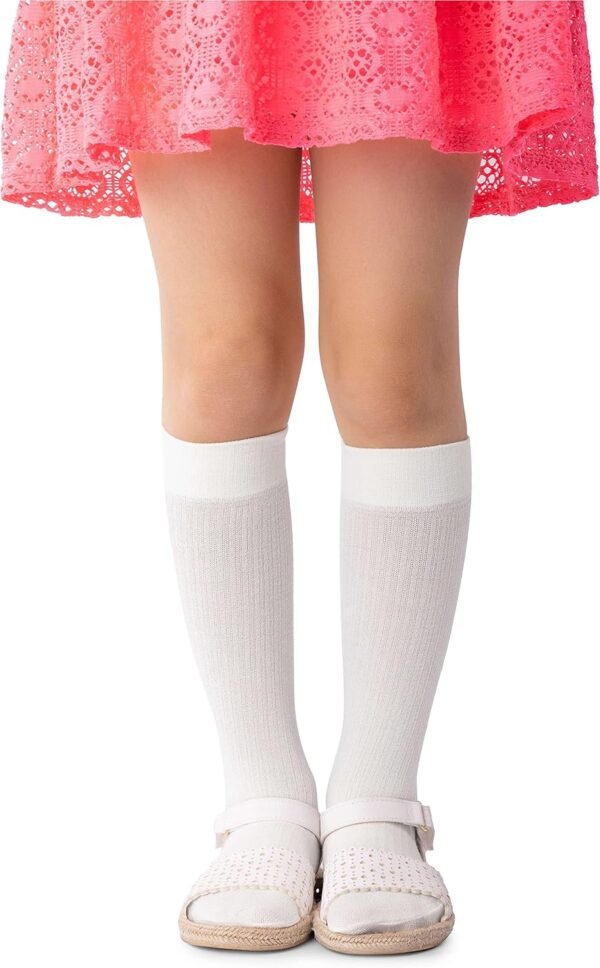 NOQ Enfants fille rayé genou-haut 100 DEN confortable doux chaud flexible chaussettes tout-petits décontracté mignon école uniforme robe sur-mollet une paire Molly