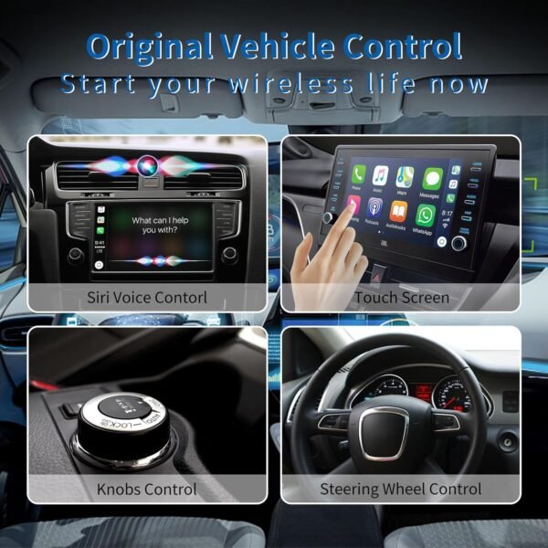 Android Auto sans Fil, Dexico Adaptateur CarPlay et Android 2en1, pour Les Voitures Filaires CarPlay et Android Auto Année Modèle: 2016-2023, Plug and Play, Soutien à la Mise à Jour en Ligne – Image 5