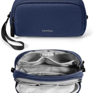 tomtoc Sac de Rangement Câble, Sac pour Câbles d'accessoire de Voyage, Organisateur de Câbles Portable Tech Pouch pour Accessoires Techniques, Powerbank, Téléphone Portable, AirPods, Objets Quotidiens