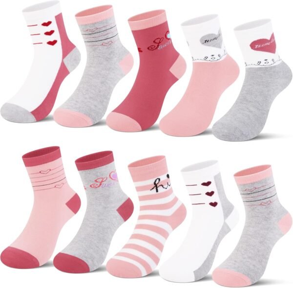L&K-II 10/12 chaussettes enfants filles avec de jolis motifs Chaussettes Sneaker Chaussettes enfants en coton multicolore 2848VA
