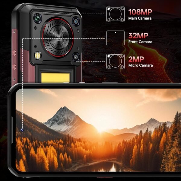 OUKITEL WP56 5G Telephone Portable Incassable Android 15, 36Go RAM+512Go ROM/2To, Smartphone Incassable16000mAh/45W, 128dB Haut-Parleur, 6.8"FHD+/120Hz, Camping 1000LM, Caméra 108MP, NFC/OTG/Dual SIM – Image 8