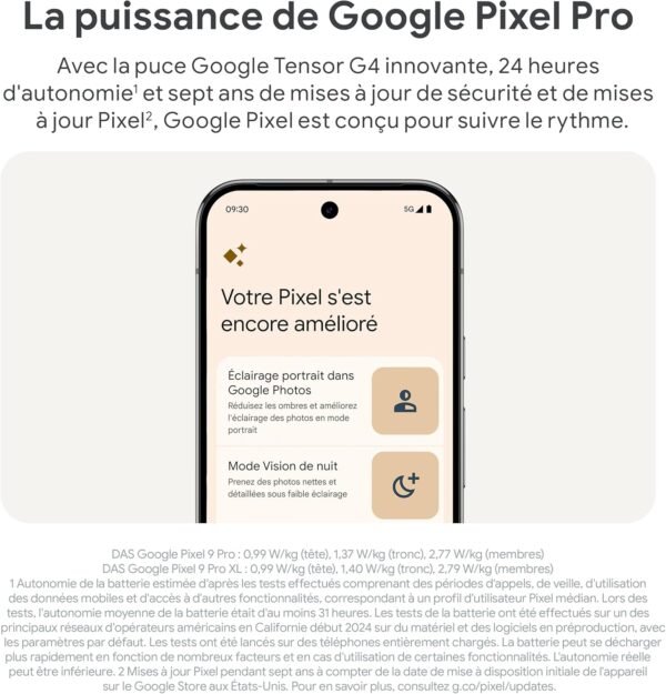Google Pixel 9 Pro XL – Smartphone Android débloqué avec Gemini, Triple Appareil Photo arrière, 24 Heures d'autonomie et écran Super Actua 6,8 Pouces – Noir Volcanique, 512GB – Image 11