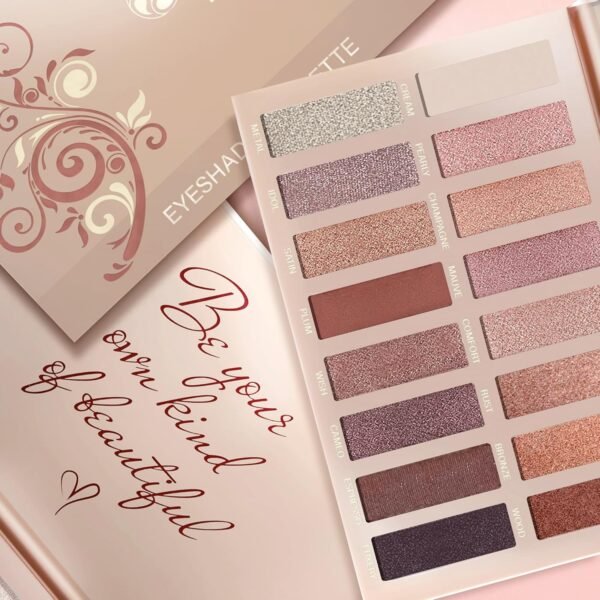 Palette Fard À Paupière Maquillage Yeux - Nude 16 Couleurs Shimmer Matte Ultra Pigmenté Ombre A Paupière – Image 7