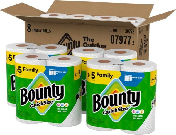 Bounty Lot de 8 rouleaux de papier essuie-tout Blanc – Image 10