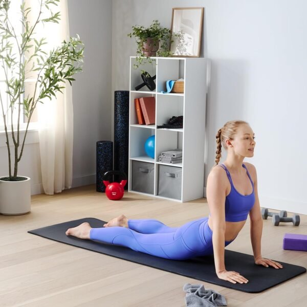 Amazon Basics 1/2-Inch Extra Thick Yoga and Exercise Mat with Carrying Strap, Black – Image 6