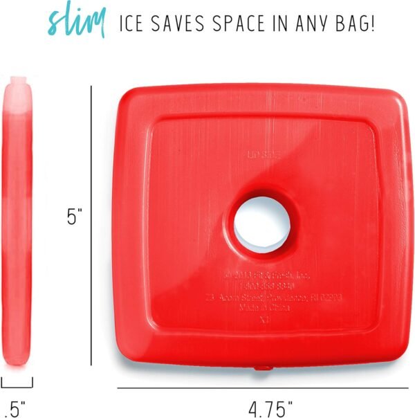 Fit & Fresh Cool Coolers Lot de 4 Blocs réfrigérants Fins réutilisables pour boîtes à déjeuner, Sacs à déjeuner et glacières, Multicolore – Image 3
