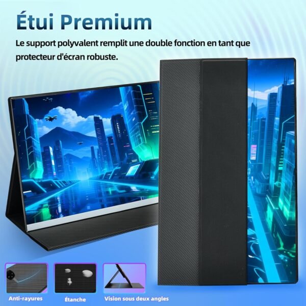 Newwin Écran Portable 15,6" FHD 1080P IPS HDR Deuxième Ecran Portable Moniteur de Voyage 120% sRGB USB-C HDMI Plug & Play Moniteur de Jeu Externe pour Ordinateur Portable PC Mac Switch Xbox PS3/4/5 – Image 6