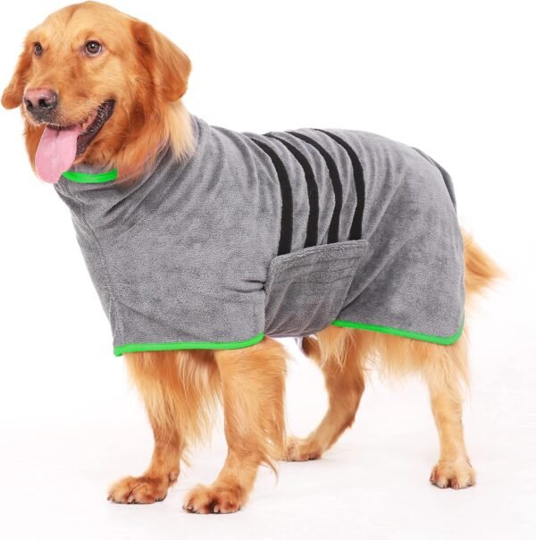 HezzLuv Peignoir Microfibre pour Chien – Séchage Rapide, Super Absorbant, Idéal pour Chiens Moyens et Grands – Peignoir Doux et Confortable, pour Bain et Promenade