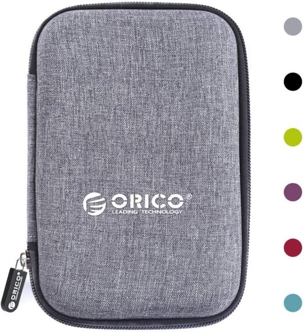 ORICO Étui de Protection Disque Dur Externe Étanche 2.5'' pour Organiser Les HDD SSD 2.5 Pouces et Les Accessoires Informatiques,Gris(PHD-25)