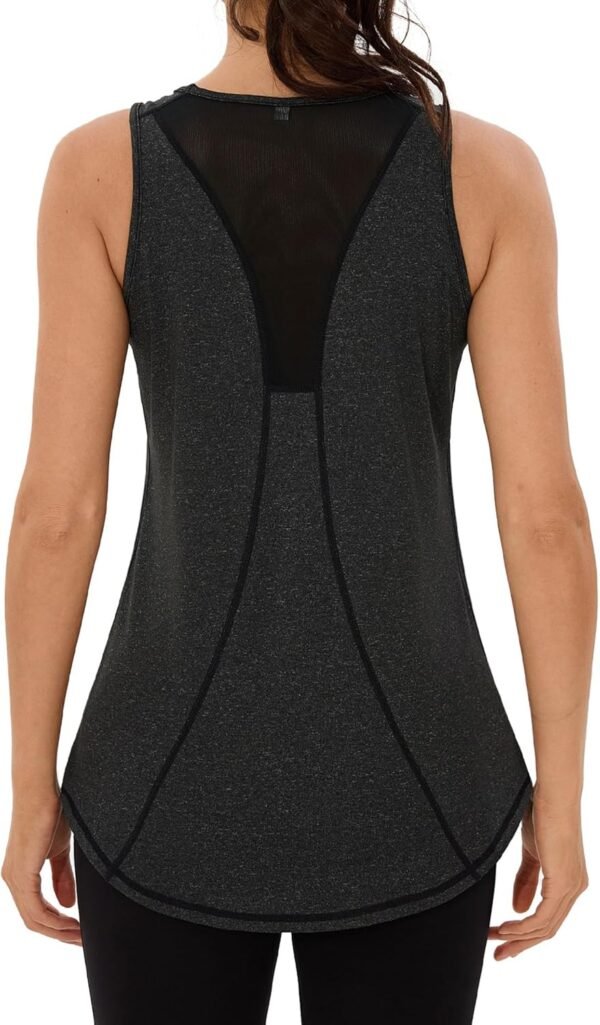 Wayleb Débardeur de Sport Femme Léger en Maille sans Manches T-Shirts à col Rond Yoga Shirt Running Fitness Tank Top