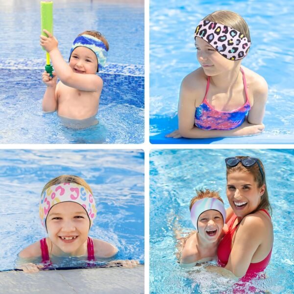 HeySplash Bandeau de Natation, Bandeau Cheveux en Néoprène Imperméable de Haute Élasticité, Serre-tête avec Le Motif Vivant pour La Natation et Le Surf – Image 8