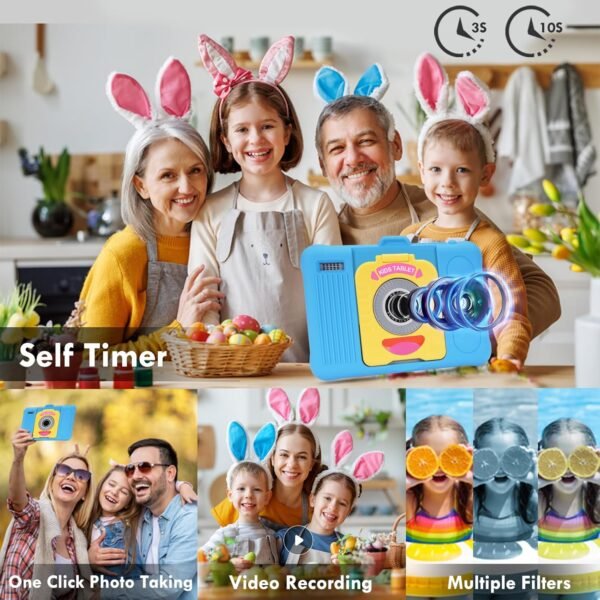 TABTIVI Tablette Enfants 7 Pouces Android, RAM 8 (3+5) Go, ROM 64 Go (TF 128 Go), GMS Certified, Apps Pré-Installé, Éducative, Contrôle Parental, WiFi, Kid-Proof Étui avec Support réglable (Blue) – Image 7