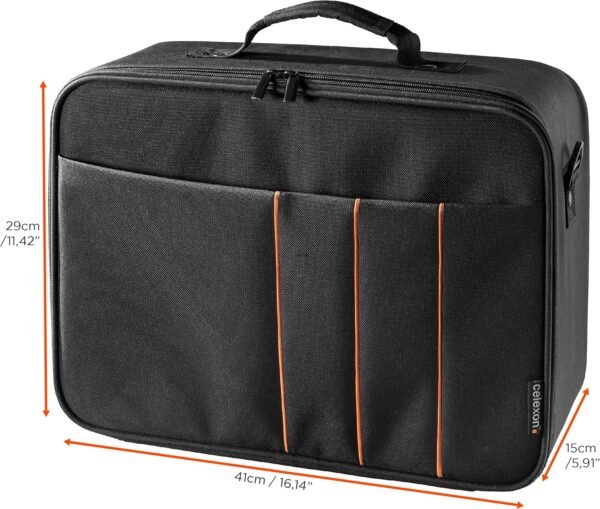 celexon Sacoche de Transport pour vidéoprojecteur Economy Large - 41x29x15cm -Lavable & imperméable -Armature en Coque Rigide -100% Polyester -Noir – Image 2