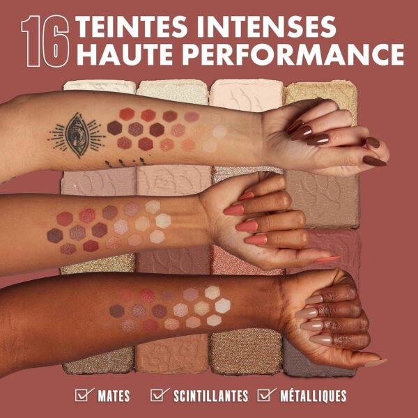 NYX Professional Makeup Palette de Fards à Paupières Ultimate Shadow, 16 couleurs, Finition Intense et Longue Durée, Formule Vegan Sans Ingrédients d'Origine Animale ou Dérivé, Warm Neutrals – Image 4