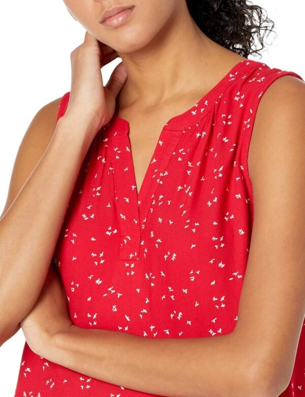 Amazon Essentials Chemise Tissée sans Manches à Col en V Femme – Image 3