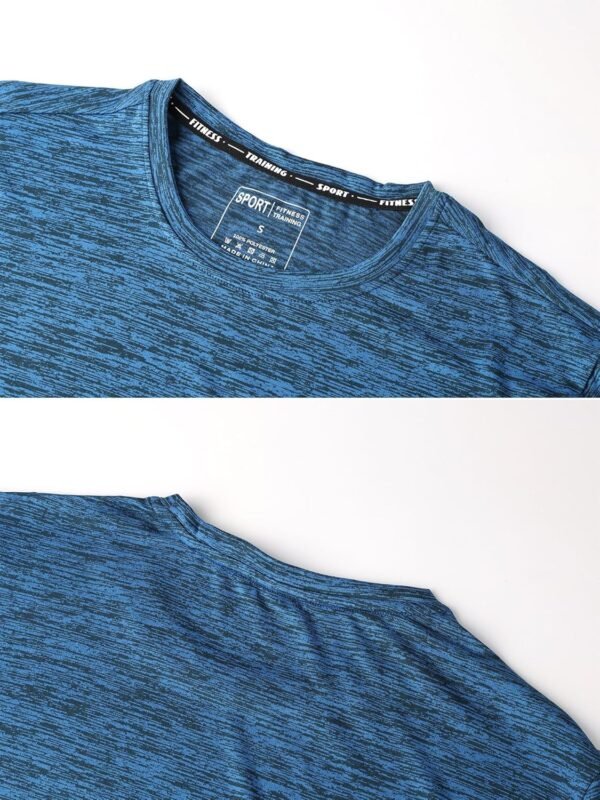 Peakwell Homme Tee Shirts T-Shirts à Manches Courtes Sport Running Gym Shirts avec Bandes Réfléchissantes – Image 3
