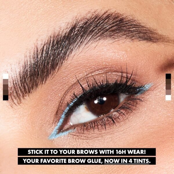 NYX Professional Makeup Colle Fixatrice à Sourcils Teintée, Tenue 16H, Formule Vegan, Fini Naturel, Applicateur Goupillon, The Brow Glue, Teinte : Transparent (01) – Image 5