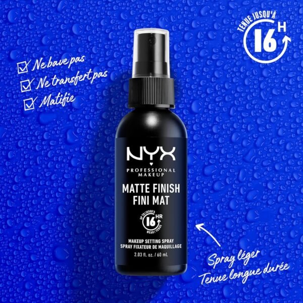 NYX Professional Makeup Spray Fixateur Setting Spray Mate Finish, Spray de Finition, Tenue Longue Durée, Fini Mat, Formule Vegan, Modèle : Matte – Image 4