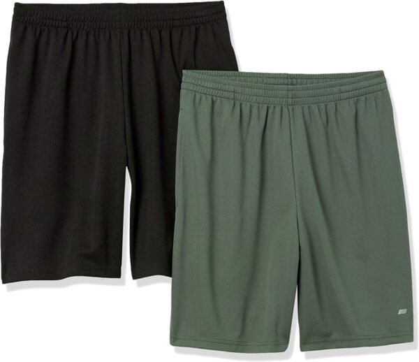 Amazon Essentials Short à Coupe Ample en Textile Technique Haute Performance (Grandes Tailles Disponibles) Homme, Lot de 2