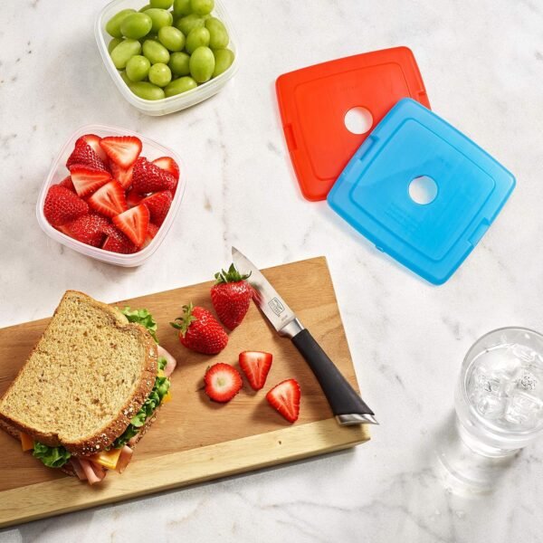 Fit & Fresh Cool Coolers Lot de 4 Blocs réfrigérants Fins réutilisables pour boîtes à déjeuner, Sacs à déjeuner et glacières, Multicolore – Image 7
