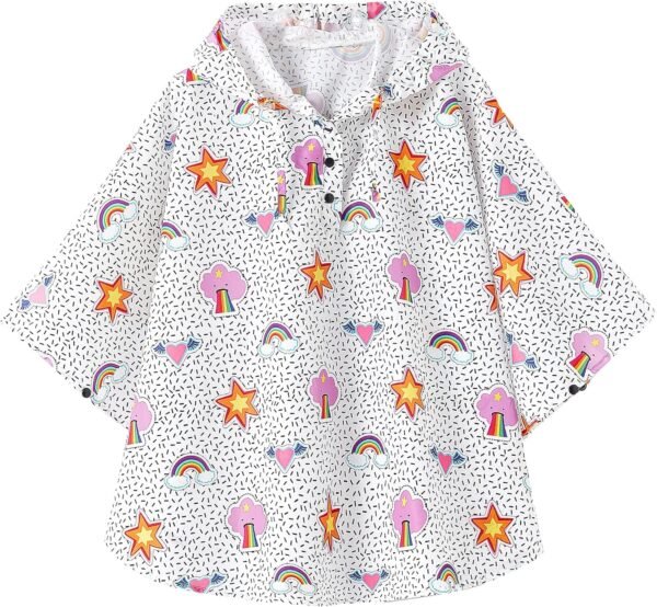 QIKADO Manteau Imperméable Unisex 1 ans pour 12 ans Cape Poncho Pluie Enfant Garcon Fille 1-12 ans