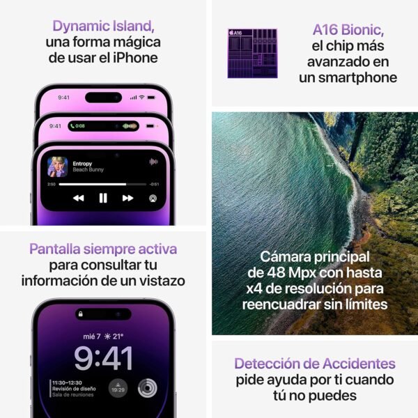 Apple iPhone 14 Pro 128Go - Violet Foncé (Reconditionné) – Image 5