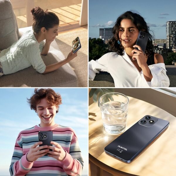 OUKITEL C51 - Téléphones Portables Débloqués Android 14, 6.8 Pouces Smartphones Pas Cher 4G,18 Go (6+12)RAM +128Go/SD-1To, Téléphone Portable 5150mAh,Octa core,13MP+5MP/Face ID/GPS/2Ans Garantie,Noir – Image 7