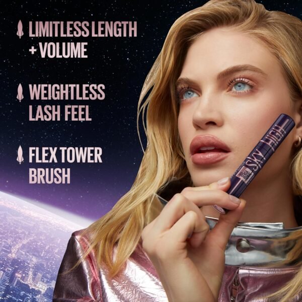 Sky High Mascara volumisant lavable, noir le plus noir, 2 ml – Image 3