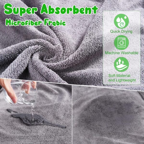 HezzLuv Peignoir Microfibre pour Chien – Séchage Rapide, Super Absorbant, Idéal pour Chiens Moyens et Grands – Peignoir Doux et Confortable, pour Bain et Promenade – Image 2