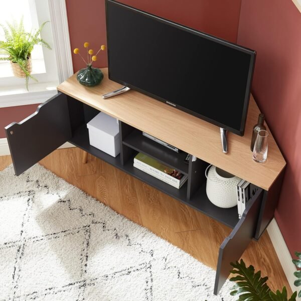 BAÏTA Meuble TV, chêne et Gris Anthracite, L115cm – Image 2