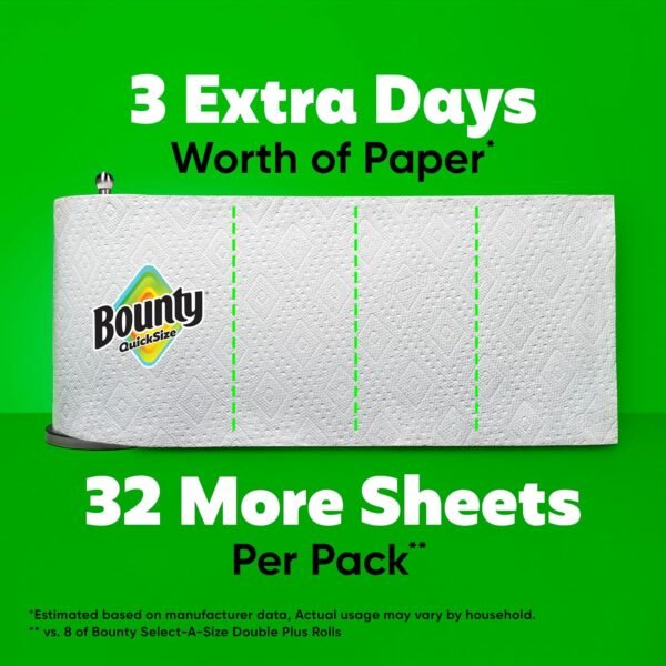Bounty Lot de 8 rouleaux de papier essuie-tout Blanc – Image 5