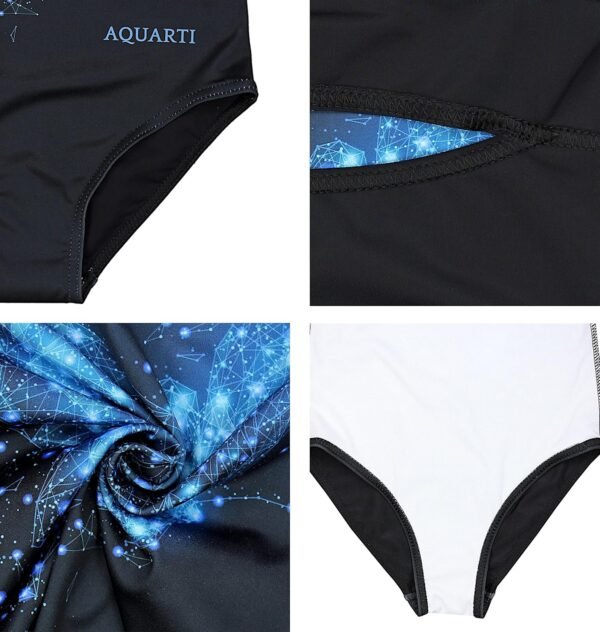 Aquarti Maillot de Bain Une Pièce Fille avec Dos Nageur et Imprimé Tendance – Image 3