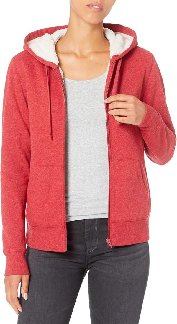 Amazon Essentials Veste à capuche zippée en polaire, doublée de sherpa (disponible en grandes tailles) Femme