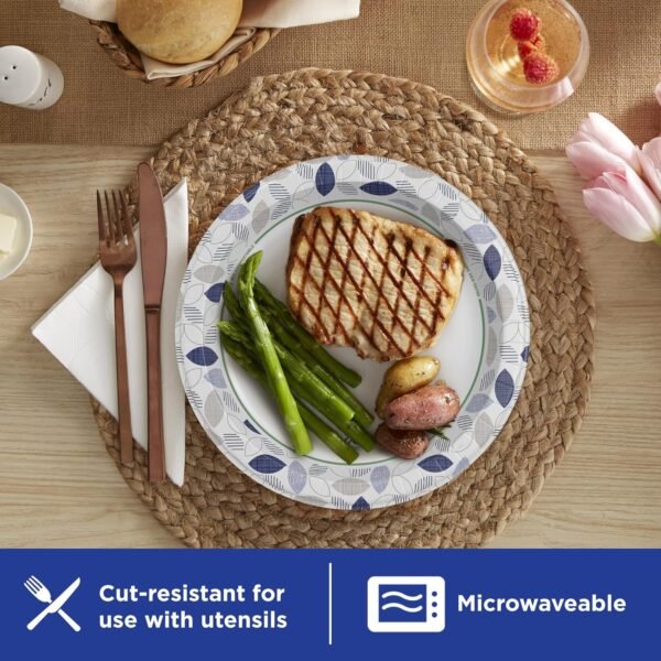 Dixie Ultra Lot de 172 assiettes en carton jetables imprimées de 26 cm (4 paquets de 43 assiettes), l'emballage et le design peuvent varier – Image 7