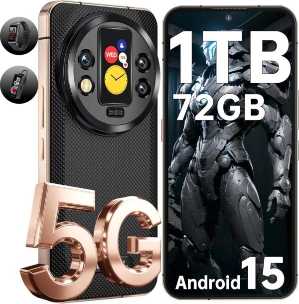 OUKITEL WP200 Pro Téléphone Portable Incassable - Android 15 Smartphone Incassable 72Go+1To, 6.7''FHD+, 8800mAh, 108MP+32MP, Dual SIM 5G/Fingerprint/WiFi6/NFC avec Écouteurs/Montre Détachables Noir