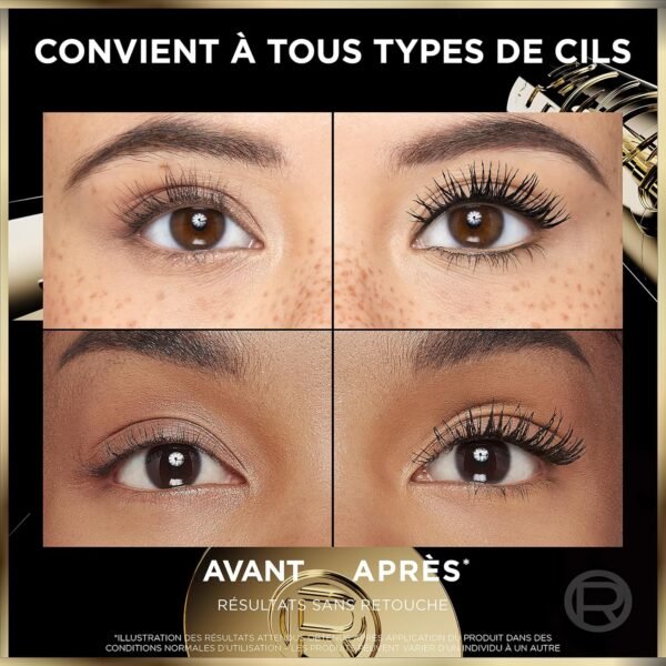 L'Oréal Paris - Mascara Volume Panoramique - Cils Démultipliés - Sans Paquets - Regard Agrandi - Technologie Stretch-Flex - Panorama Volume Millions de Cils - Noir – Image 2