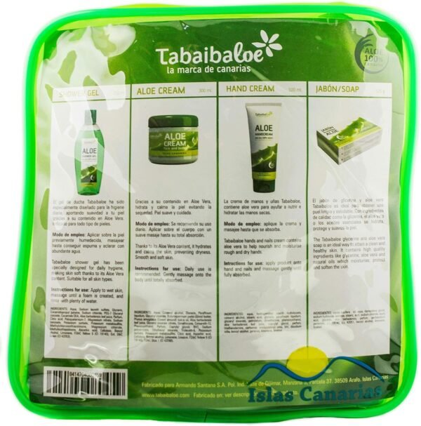 TABAIBA Aloe Vera Set de Sac de Voyage Bain/Soins Personnels Cosmétique Naturel, 1 Unité – Image 2