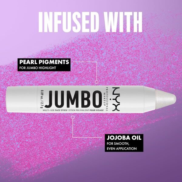 NYX Professional Makeup Crayon Highlighter pour le Visage Jumbo Multi-Use Face Stick, Couleur Intense, Crayon Highlighter Multi-usages avec Huiles de Soin, Couleur : Vanilla Ice Cream (02) – Image 6