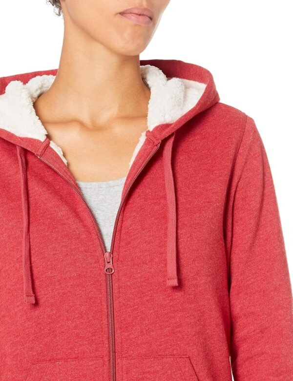 Amazon Essentials Veste à capuche zippée en polaire, doublée de sherpa (disponible en grandes tailles) Femme – Image 4