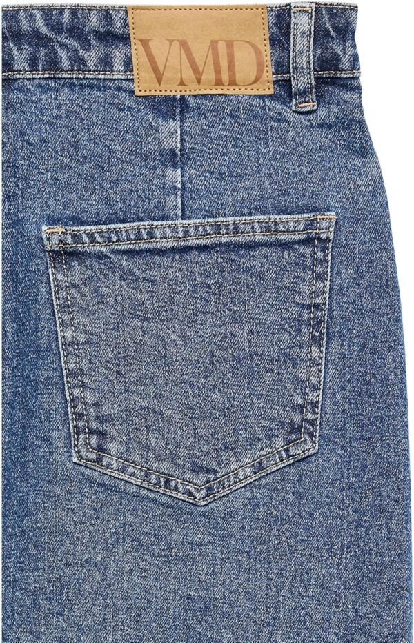 VERO MODA Jupe en Jean Longueur Mollet avec Fente 5 Poches Midi Skirt – Image 3