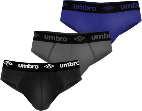 Umbro Slip Homme Coton, Lot de 3 Slips Homme Confortable et Doux