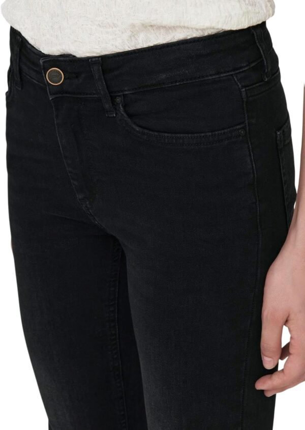 ONLY Onlblush Mid Flared DNM Tai1099 Noos Pantalon en Jean Stretch, Washed Black, M x 34L Femme – Image 4