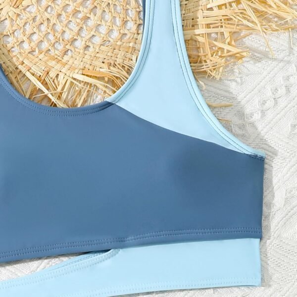 Xumplo Maillot de bain 3 pièces pour fille - Couleurs contrastées - Avec short - Maillot de bain pour adolescent – Image 5