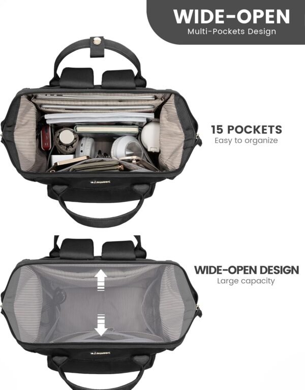 LOVEVOOK Sac à dos d'écolier pour adolescentes et filles, ordinateur portable 15,6 ", sac d'école, sac de travail, sac à dos de voyage, sac à main, sac à dos pour l'école, l'université, les voyages – Image 2