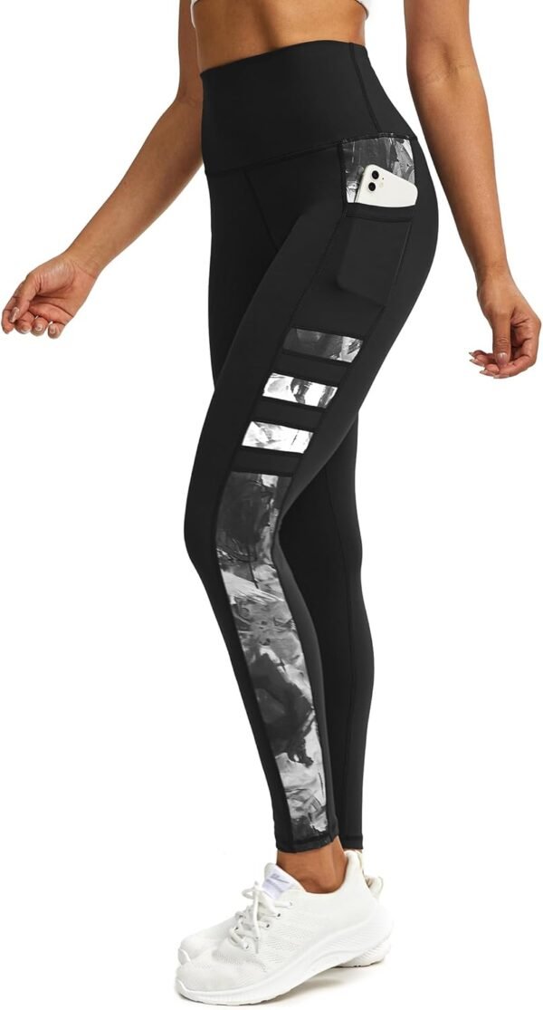 Tuspryt Legging de sport pour femme avec poches, opaque, pantalon de sport, pantalon de fitness, pantalon de course – Image 3