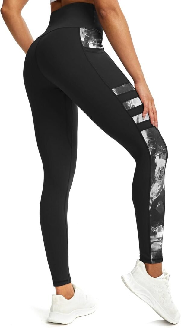 Tuspryt Legging de sport pour femme avec poches, opaque, pantalon de sport, pantalon de fitness, pantalon de course – Image 5