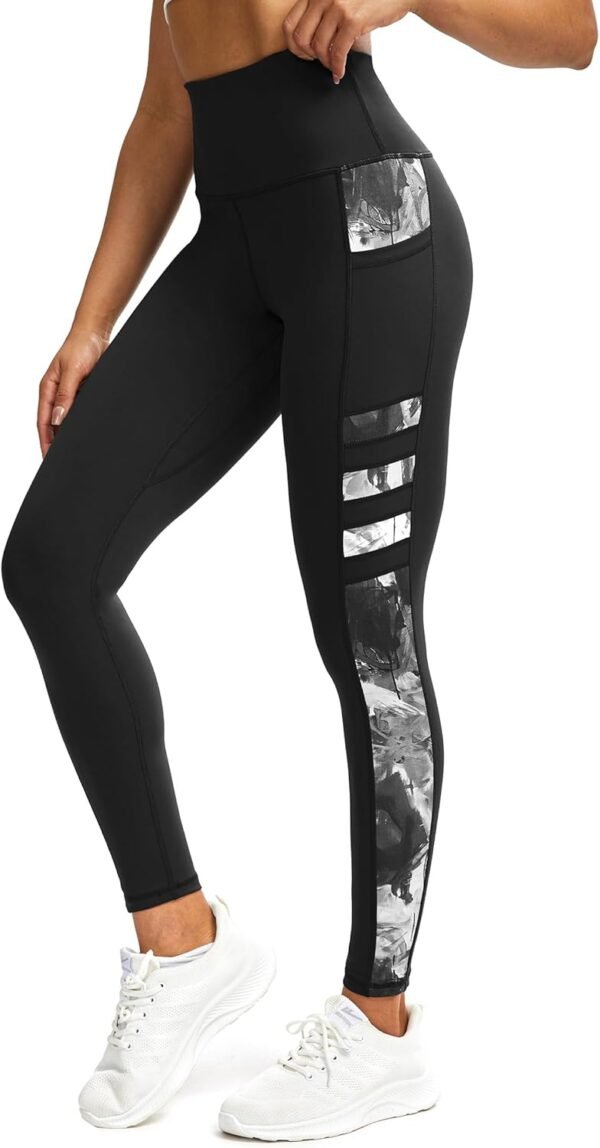 Tuspryt Legging de sport pour femme avec poches, opaque, pantalon de sport, pantalon de fitness, pantalon de course – Image 6